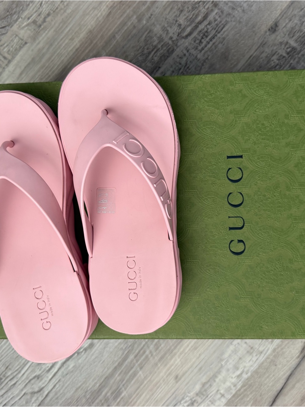 Gucci Pink Rubber Flip Flops - Women's Casual Beach Slides